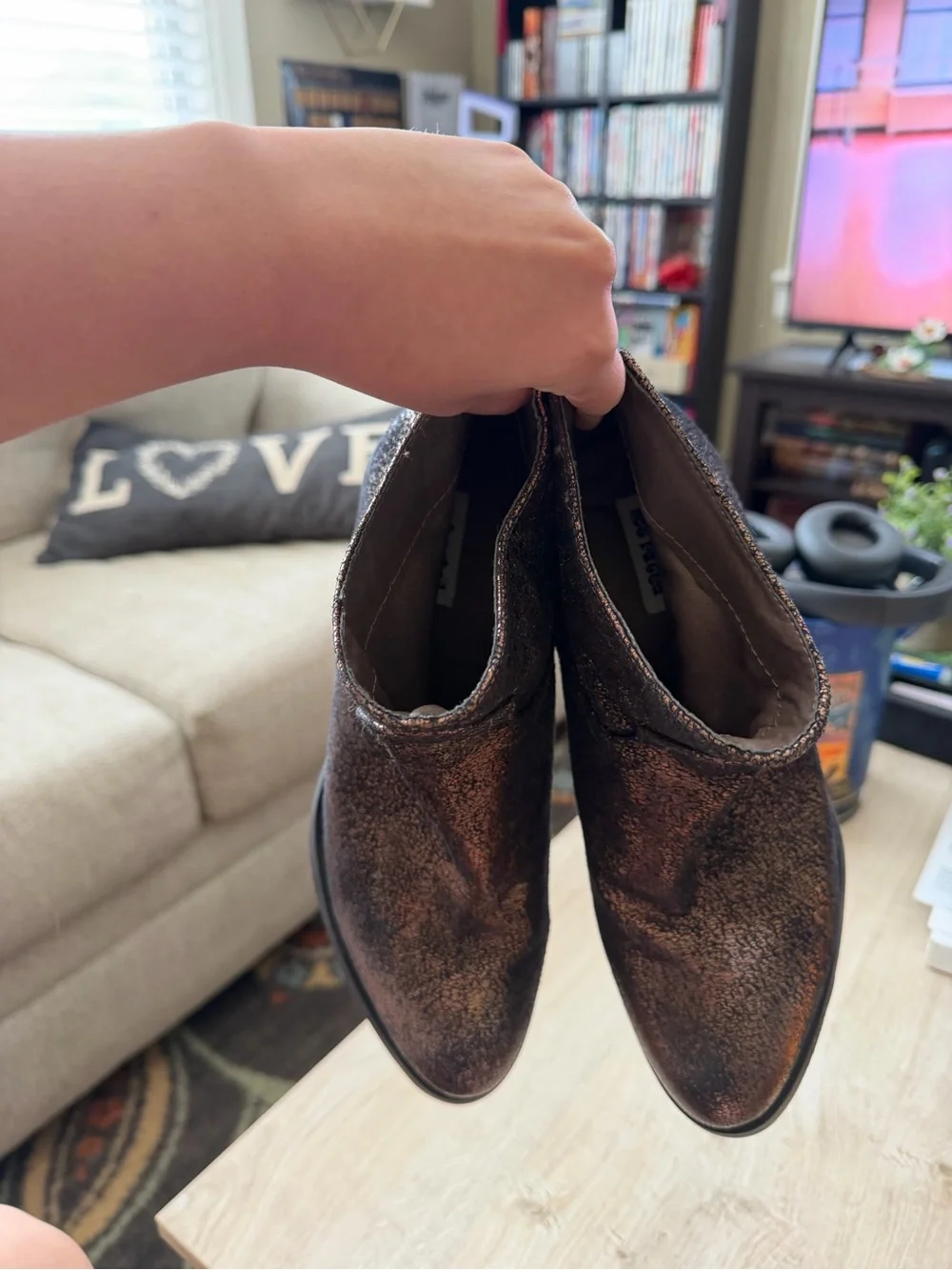 Not Rated Women's Metallic Bronze Ankle Booties. Like new condition. Size 9